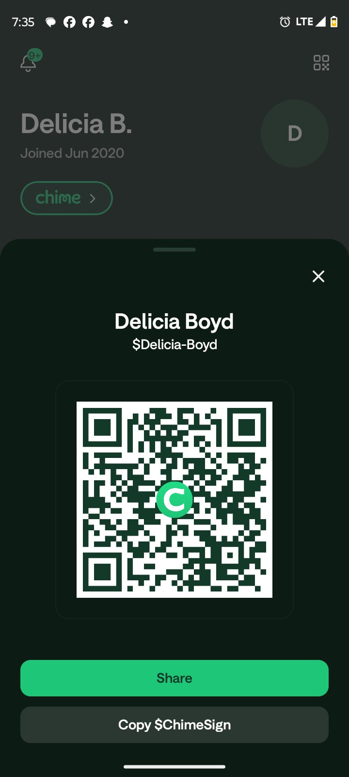 Chime QR code for $Delicia-Boyd